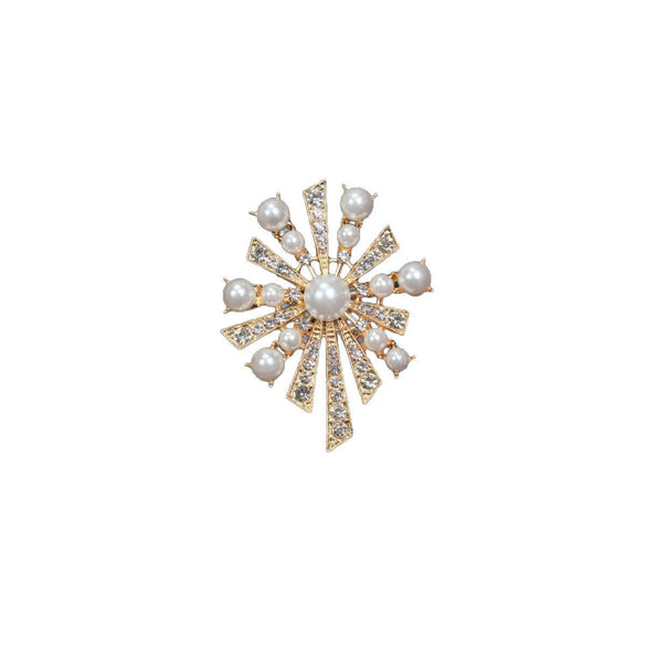 Wholesale Retro Brooch Zinc Alloy Constellation Electroplating Diamond Pearl Jewelry For Women And Unisex