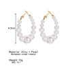 Wholesale Retro C Shaped Geometric Pearl And Alloy Earrings