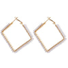 Wholesale Retro C Shaped Geometric Pearl And Alloy Earrings