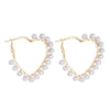 Wholesale Retro C Shaped Geometric Pearl And Alloy Earrings