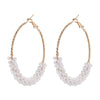 Wholesale Retro C Shaped Geometric Pearl And Alloy Earrings