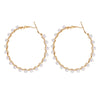Wholesale Retro C Shaped Geometric Pearl And Alloy Earrings