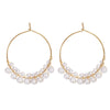 Wholesale Retro C Shaped Geometric Pearl And Alloy Earrings