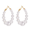 Wholesale Retro C Shaped Geometric Pearl And Alloy Earrings