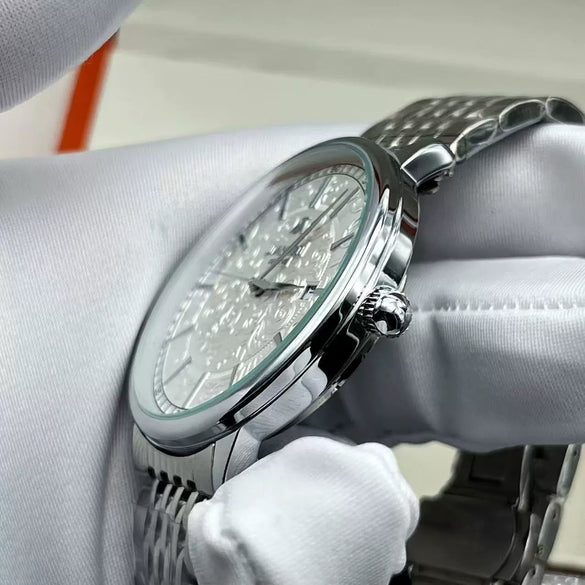 Wholesale Retro Carved Fully Automatic Mechanical Men's Watch With Hollow Design Alloy Case 316 Stainless Steel Strap Butterfly Double Snap Buckle Round Dial