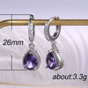 Wholesale Retro Claw Earrings With Purple Gem Copper Drop Shape Diamond Design Ladies Jewelry