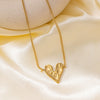 Wholesale Retro Cold Style Heart Jewelry Set For Women With Love Water Drops Bells Patterns Titanium Steel Electroplated