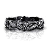 Wholesale Retro Copper Ring With Flower Leaf Hollow And Geometric Pattern Electroplated For Unisex