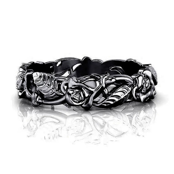 Wholesale Retro Copper Ring With Flower Leaf Hollow And Geometric Pattern Electroplated For Unisex