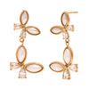Wholesale Retro Creative Animal Zodiac Stainless Steel 18K Gold Plated Pearl Zircon Stitching Butterfly Earrings For Women