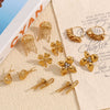 Wholesale Retro Creative Stainless Steel 18K Gold Plated Snail Tassel Flower Earrings For Women With Geometric Pattern And Electroplating Treatment