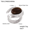 Wholesale Retro Cshaped Tiger Eye Stone 316L Stainless Steel Pvd Electroplated Earrings