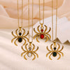 Wholesale Retro Dark Gothic Style Spider Stainless Steel Electroplated Pendant Necklace Unisex
