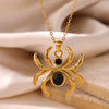 Wholesale Retro Dark Gothic Style Spider Stainless Steel Electroplated Pendant Necklace Unisex