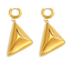 Wholesale Retro Design Women's Stainless Steel Triangle 3D Pendant Earrings With Electroplating