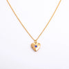 Wholesale Retro Diamond Heartshaped Titanium Steel And Copper Necklace For Women