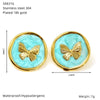 Wholesale Retro Dripping Oil Insects Pattern Titanium Steel Earrings For Women