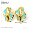 Wholesale Retro Dripping Oil Insects Pattern Titanium Steel Earrings For Women