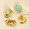 Wholesale Retro Dripping Oil Insects Pattern Titanium Steel Earrings For Women