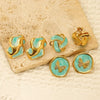 Wholesale Retro Dripping Oil Insects Pattern Titanium Steel Earrings For Women