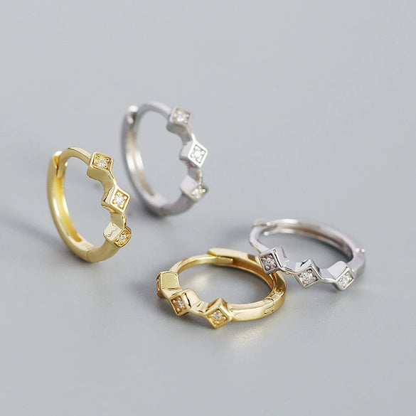 Wholesale Retro Earrings S925 Silver Geometric Electroplated