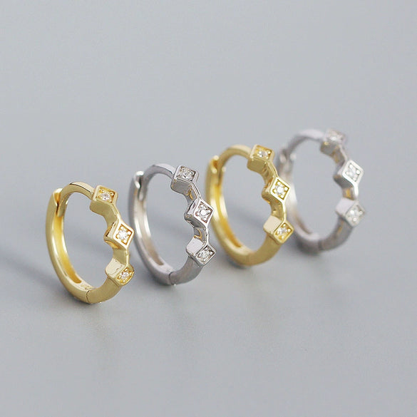 Wholesale Retro Earrings S925 Silver Geometric Electroplated