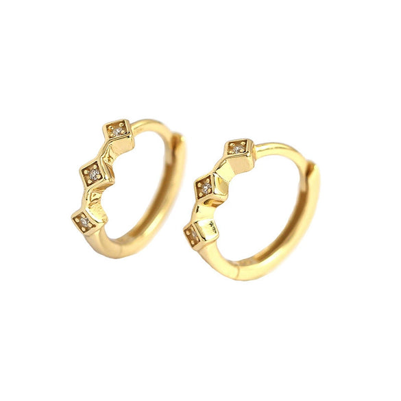 Wholesale Retro Earrings S925 Silver Geometric Electroplated