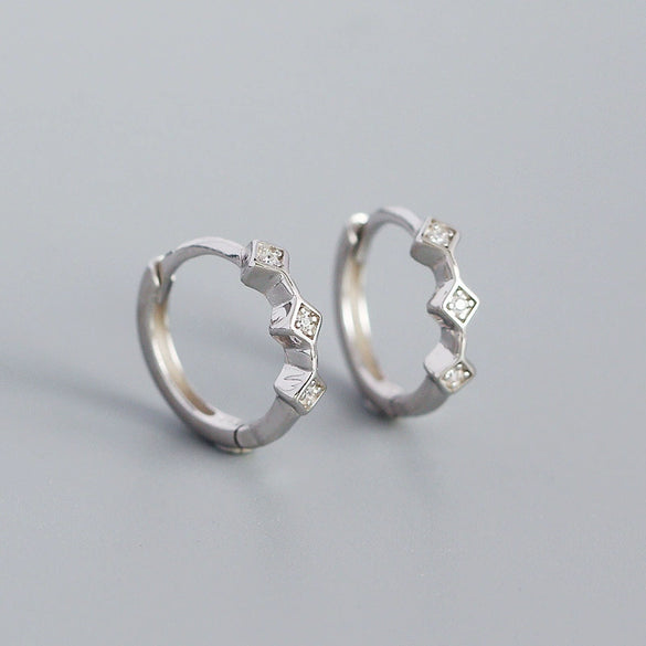 Wholesale Retro Earrings S925 Silver Geometric Electroplated