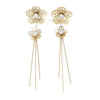 Wholesale Retro Elegant Flower Tassel Stainless Steel Gold Plated Earrings With Hollow Design Inlaid Zircon For Women Featuring Animal And Zodiac Patterns