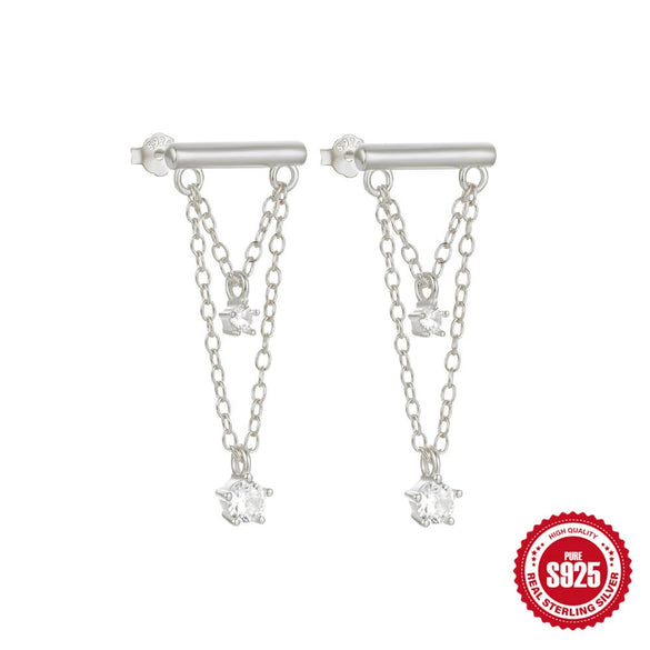 Wholesale Retro Elegant Geometric Round Love Tassel S925 Sterling Silver Earrings With Electroplating