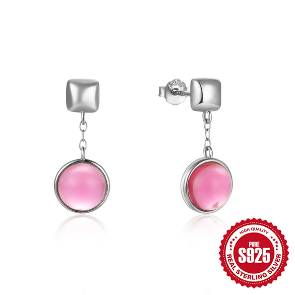 Wholesale Retro Elegant Geometric Round Love Tassel S925 Sterling Silver Earrings With Electroplating