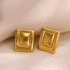 Wholesale Retro Elegant Highend Women's Gold Plated Stainless Steel Heart Sun Flower Geometric Round Earrings
