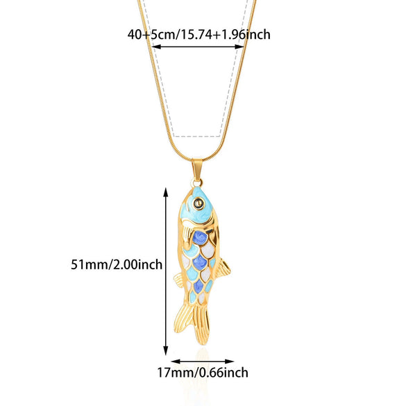 Wholesale Retro Elegant Ocean Style Pearl Shell Koi Conch Pendant Necklace For Women With Gold Plated Titanium Steel And O Word Chain Featuring Animal Zodiac Patterns