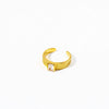 Wholesale Retro Emerald Zircon Cz Geometric Stainless Steel Electroplated Ring For Women