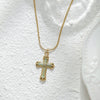 Wholesale Retro Enamel Colorful Oil Dripping Cross Stainless Steel And Titanium Steel Necklace For Women With Electroplating