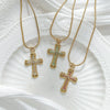 Wholesale Retro Enamel Colorful Oil Dripping Cross Stainless Steel And Titanium Steel Necklace For Women With Electroplating
