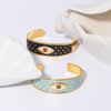 Wholesale Retro Enamel Stainless Steel Bracelet With Devil's Eye Flower Geometric Design And 18K Furnace Vacuum Plating