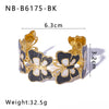Wholesale Retro Enamel Stainless Steel Bracelet With Devil's Eye Flower Geometric Design And 18K Furnace Vacuum Plating