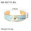 Wholesale Retro Enamel Stainless Steel Bracelet With Devil's Eye Flower Geometric Design And 18K Furnace Vacuum Plating