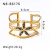 Wholesale Retro Enamel Stainless Steel Bracelet With Devil's Eye Flower Geometric Design And 18K Furnace Vacuum Plating