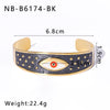 Wholesale Retro Enamel Stainless Steel Bracelet With Devil's Eye Flower Geometric Design And 18K Furnace Vacuum Plating