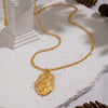Wholesale Retro Exaggerated Abstract Face Pendant Necklace For Women Geometric Stainless Steel 18K Real Gold Plated