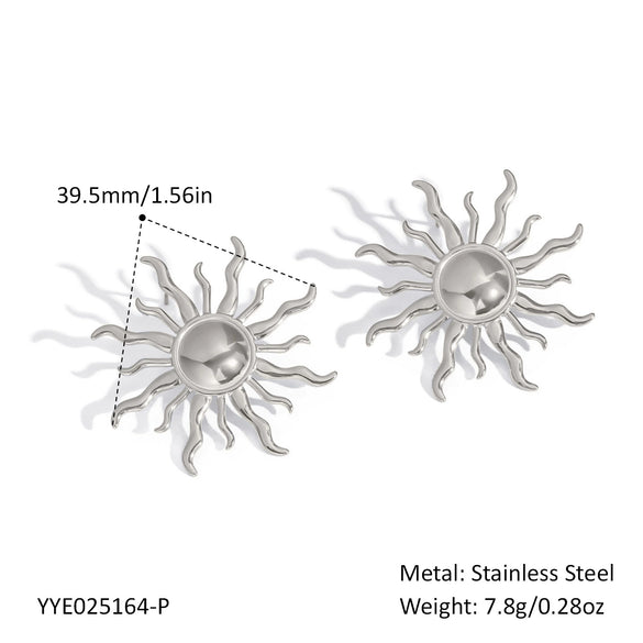 Wholesale Retro Exaggerated Geometric Titanium Steel Earrings With Pvd Vacuum Real Gold Electroplating
