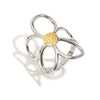 Wholesale Retro Exaggerated Niche Flower Open Ring For Women Stainless Steel 18K Gold Plated