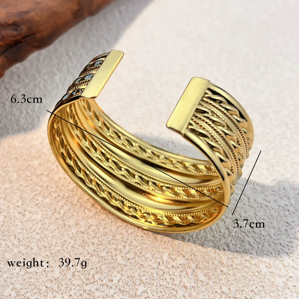 Wholesale Retro Exaggerated Stainless Steel Women's Bracelets Electroplating Jewelry