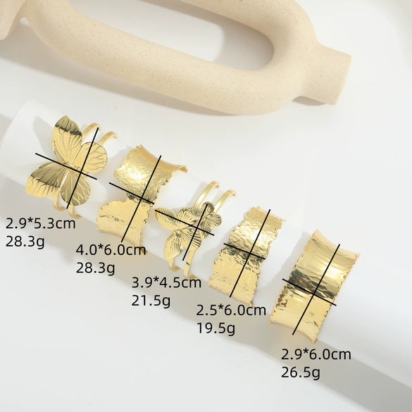 Wholesale Retro Exaggerated Stylish Butterfly Shape Copper Electroplated Bracelet For Women