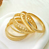 Wholesale Retro Exaggerated Wide Alloy Bracelet Set With Geometric Style And Electroplating Treatment