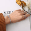 Wholesale Retro Exaggerated Zircon Stitching Titanium Steel Bracelet And Necklace Set For Women
