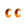 Wholesale Retro Exquisite Geometric Cshaped Electroplated Resin And Stainless Steel Earrings For Women