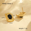 Wholesale Retro Fashion Geometric Hexagon Shield Stainless Steel 18K Plated Earrings For Women